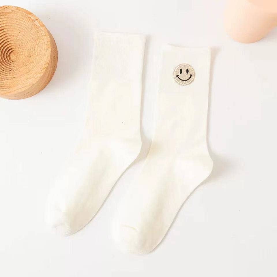 Shop Lev – wholesale Socks – Women's – Women happy face Patch Crew Cotton Socks19
