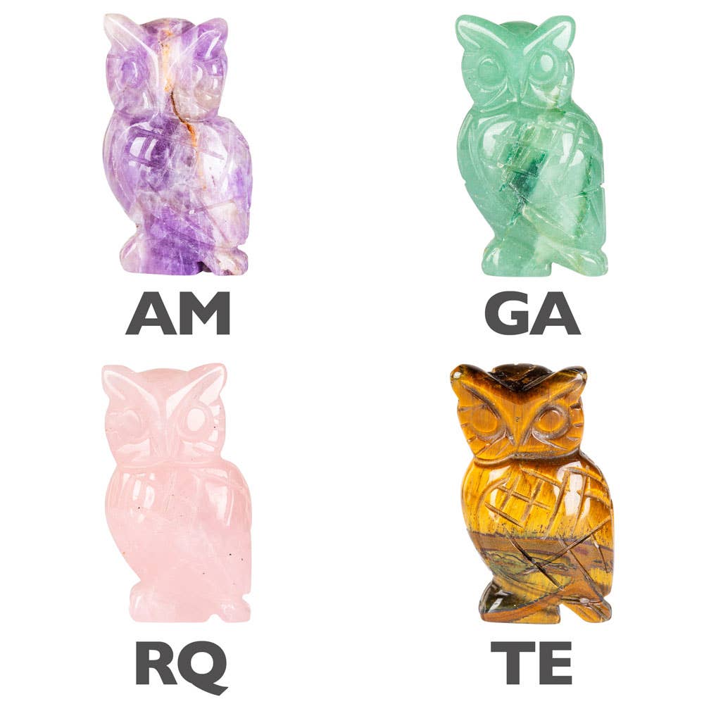 Benjamin International - Wholesale Spiritual Stone/Crystal - CARVED GEMSTONE OWLS0
