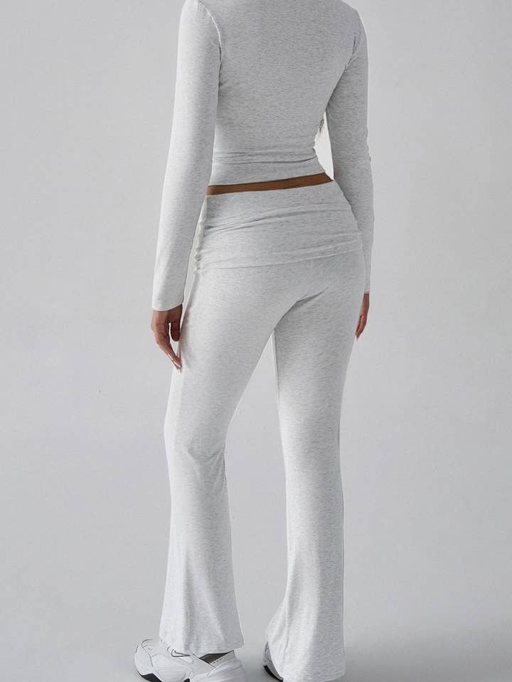 NINEXIS - Wholesale Top & Short Set (NOT Loungewear) - Women's - CWSS0770_YOGA SQUARE NECK LONG SLEEVE TOP PANTS SUIT