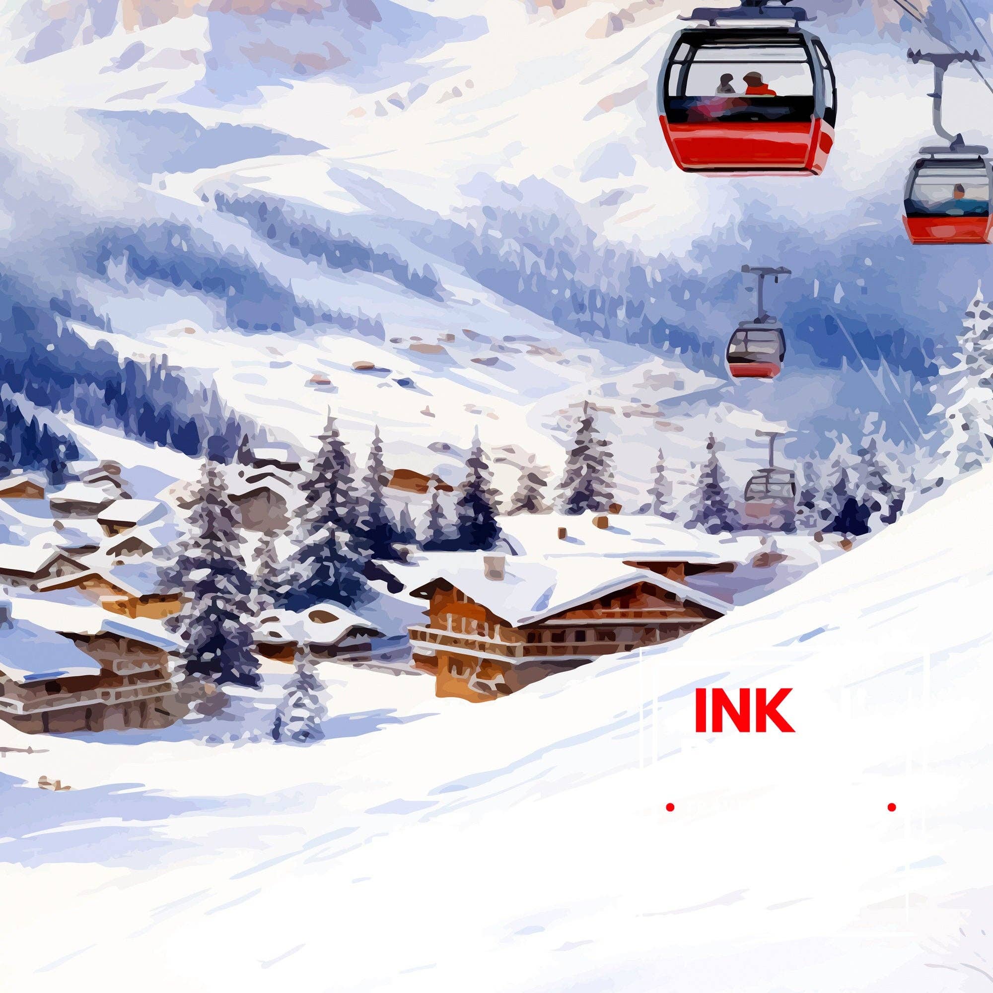 InkNPrintz – wholesale Poster – Lech Zurs am Arlberg Austria Travel Poster Skiing7