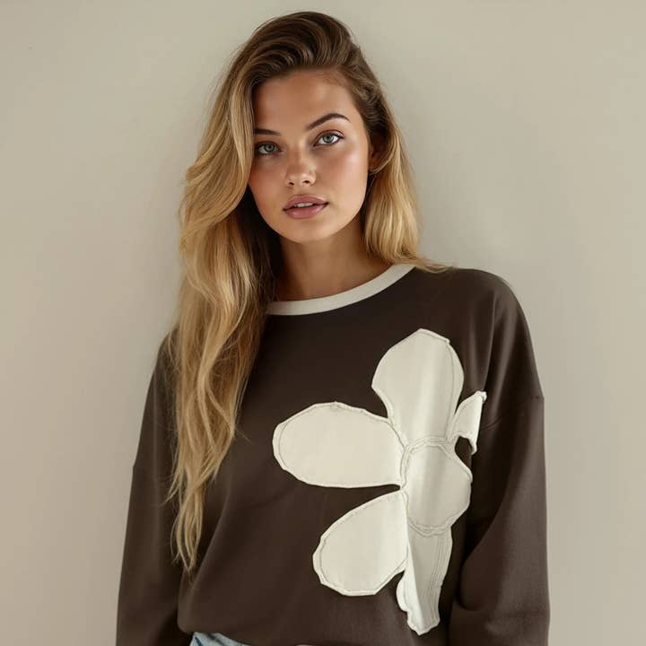 Luna FlowerPatch Drop Shoulder LongSleeveTop Coffee and other Purchase wholesale drop coffee. Free returns & net 60 terms on Faire trending on Faire.