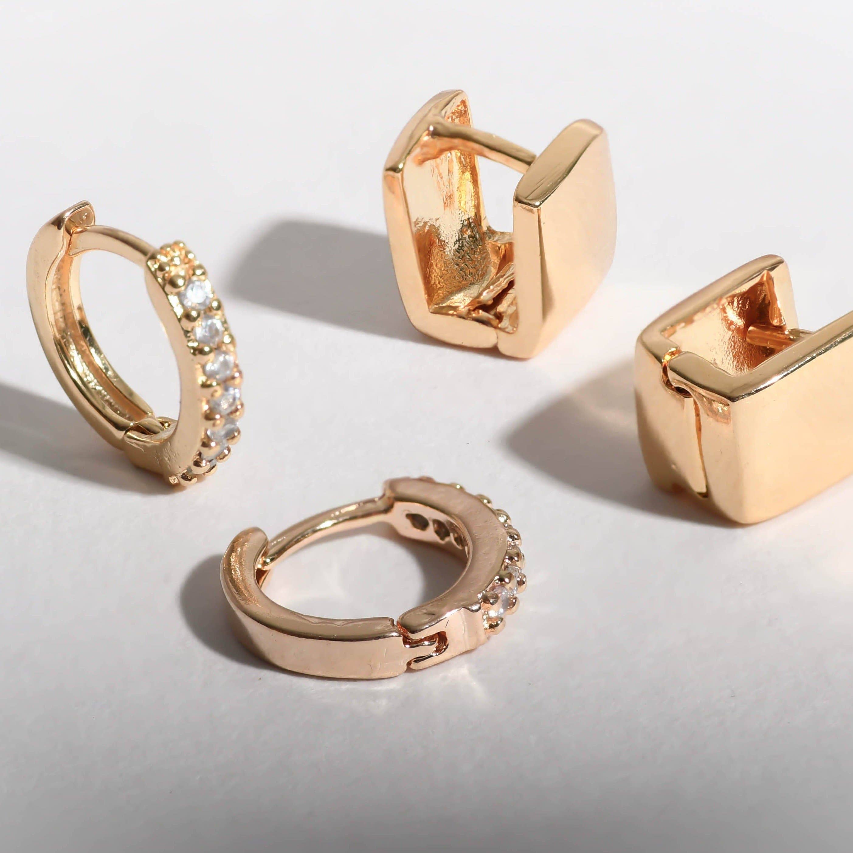 The Views & Co - Wholesale Huggie Earrings - Cube Huggies3