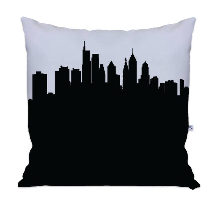 Philadelphia PA Skyline Large Throw Pillow for wholesale by Anne Cate