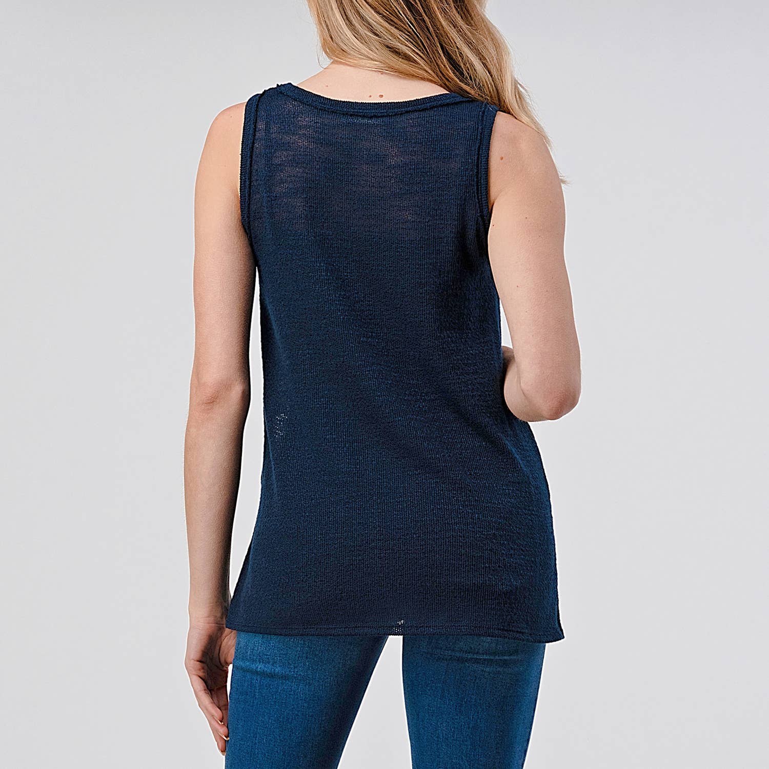 Heimious - Vendita all'ingrosso Canotta - Donna - Canotta Slub Texture con spacchi laterali, T46733