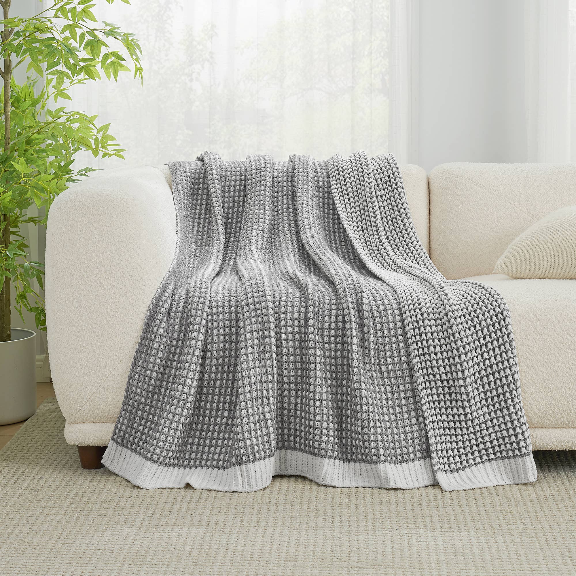 DreamValley - Wholesale Throw Blanket - AH Reversible Chenille Waffle Knit Throw Blanket24
