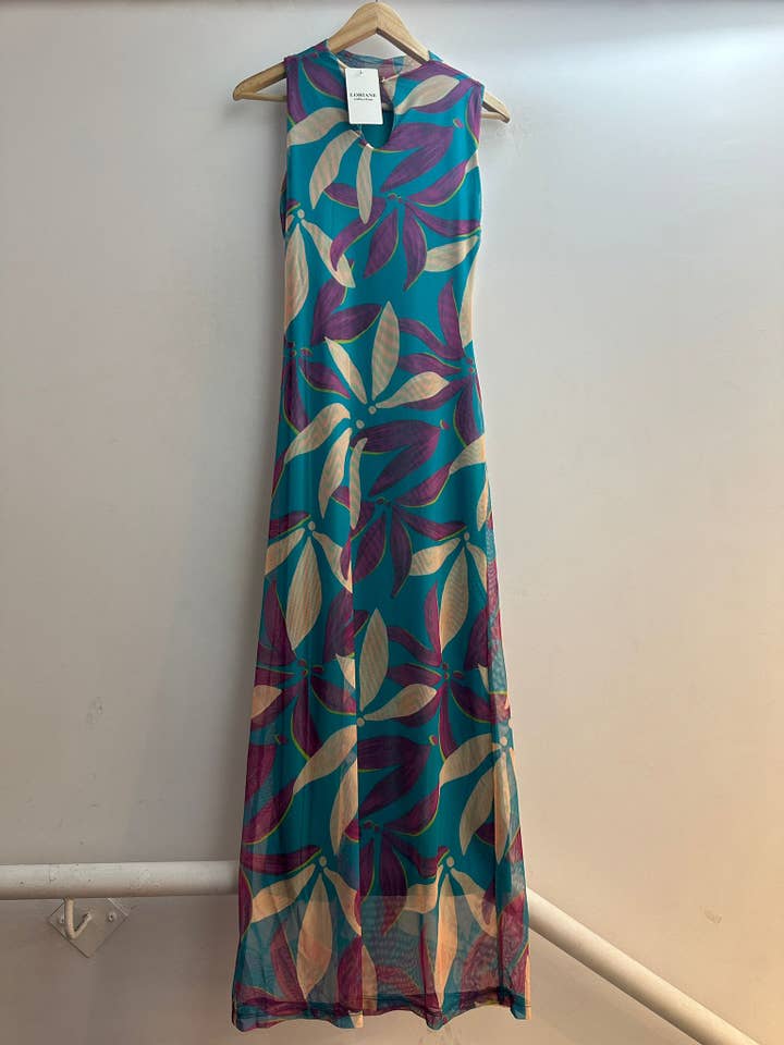 LORIANE - Wholesale Dress - Women's - 10681RA One Size Sleeveless Printed Maxi Dress