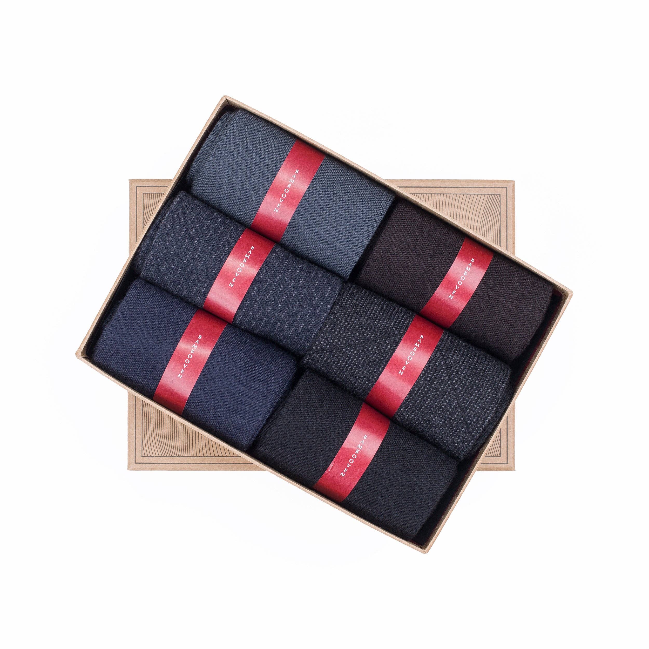 Bambooven - Vendita all'ingrosso Calzini - Uomo - Confezione da 6 calze da uomo in bambù per abito e pantaloni (544)1