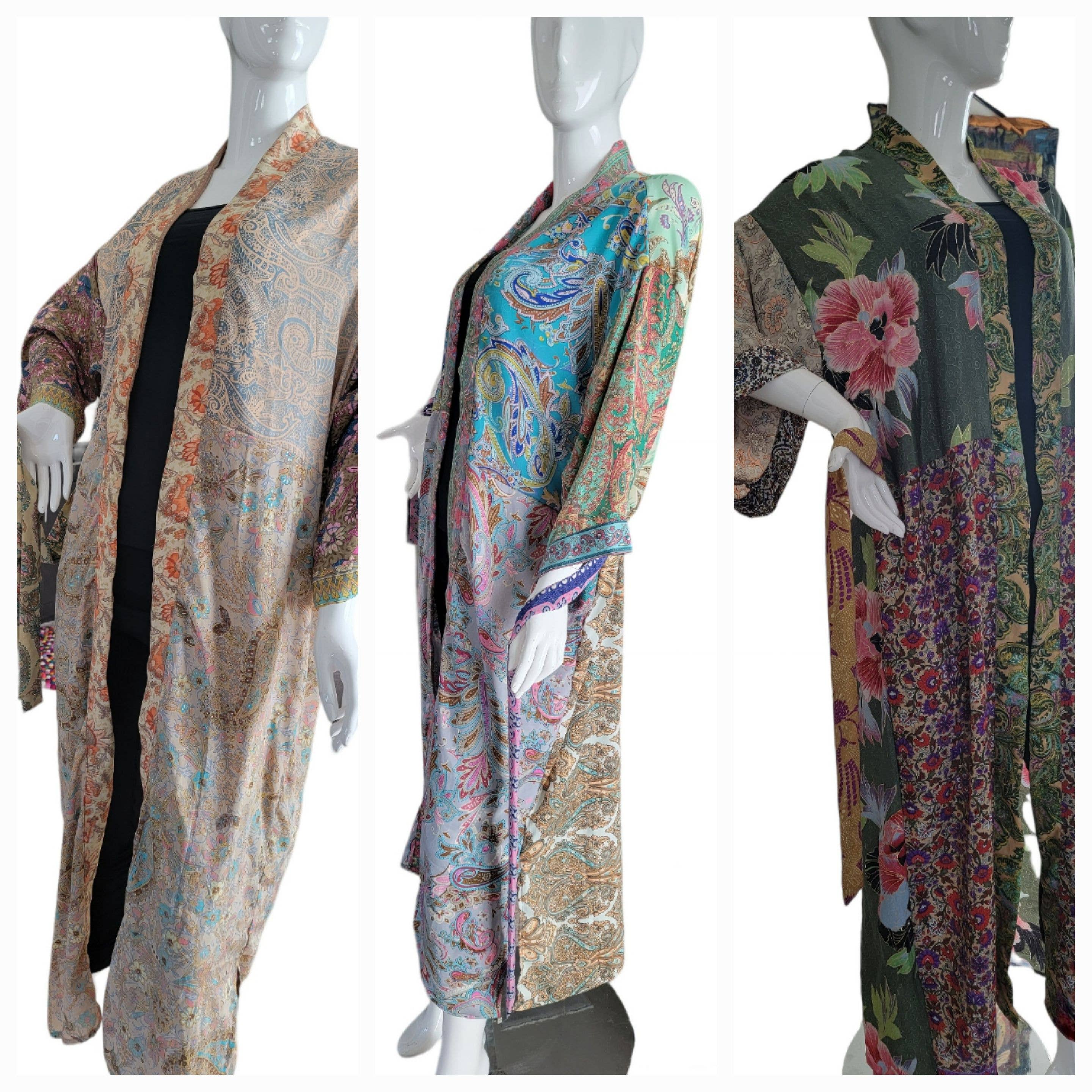 Evergreen Guardian Imports - Vendita all'ingrosso Kimono - Donna - Kimono Duster Lungo Patchwork TJ992