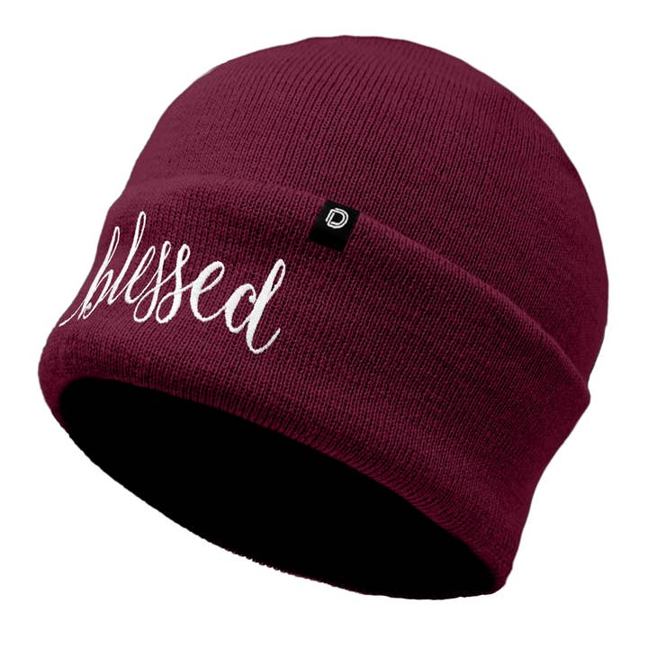 Dalix - Wholesale Beanie - Women's - Dalix Embroidered Blessed Beanie Cap Cuffed Knit Hat Women29