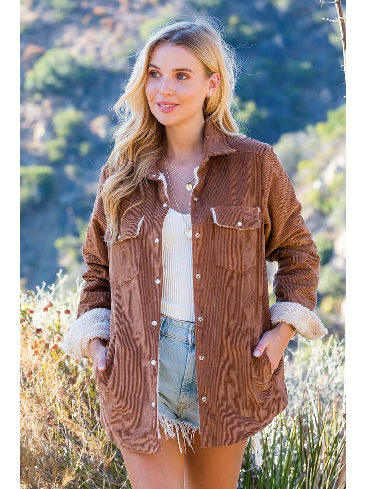 Bluivy - Wholesale Jacket - Women's - CORDUROY SHERPA-LINED JACKET42