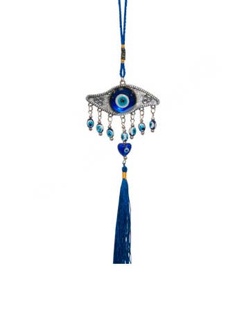 EVIL EYE HANGING, OJO PROTECTOR CON BORLA DE 11 PULGADAS DE LARGO (UNIDAD) para venta al por mayor de Oceanic Linkways Inc
