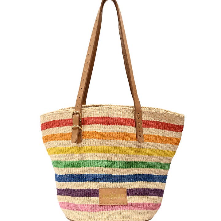 The Basket Room - Wholesale Tote Bag - Women's - UPINDE: Rainbow Stripe Tote Bag