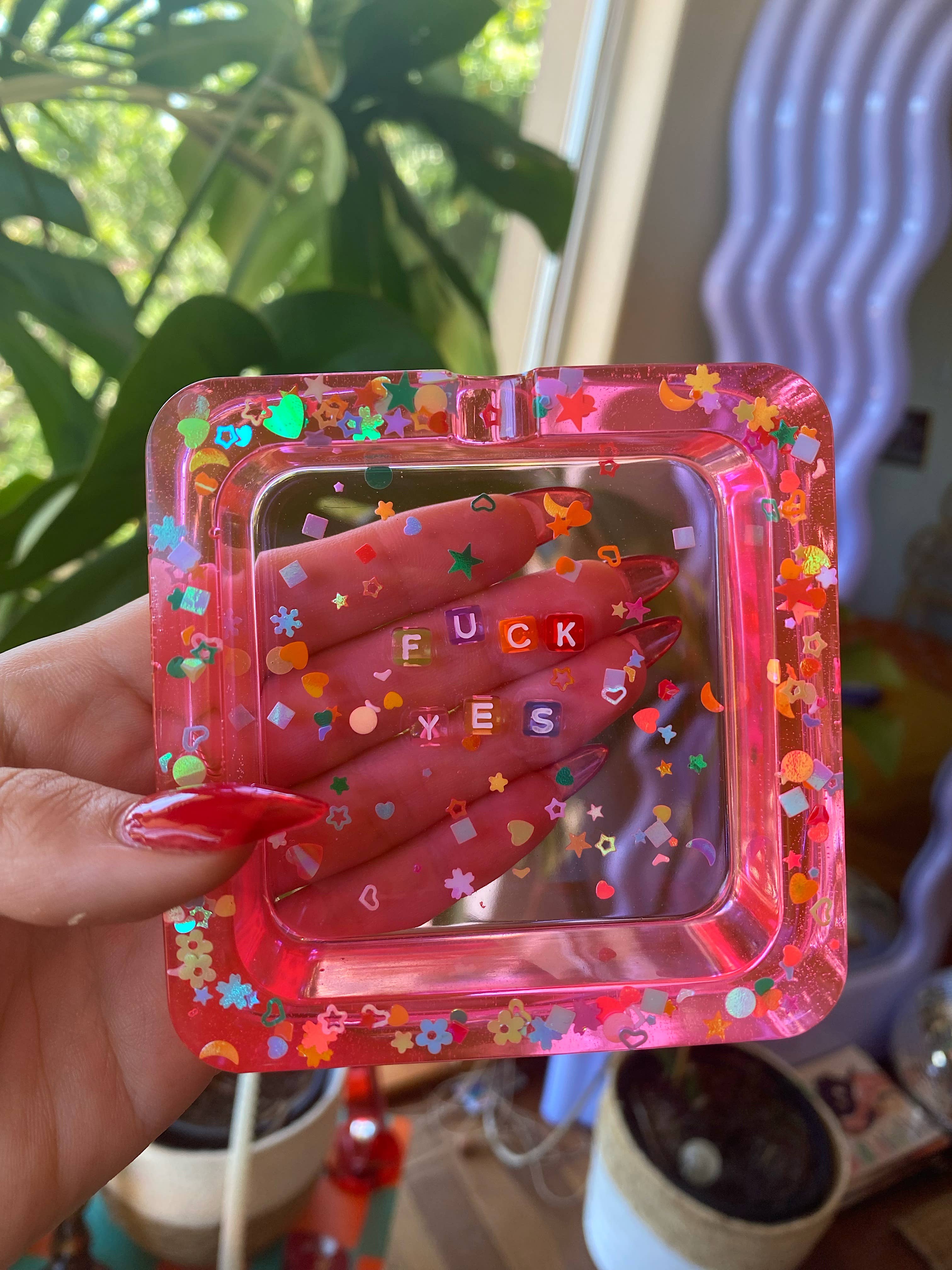 Rosemilk Resin - Wholesale Ashtray - 'Fuck Yes' Tray1