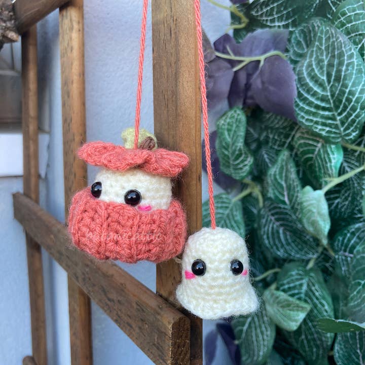 Anh2 LTD – Großhandel Tischdeko – Gruselige Halloween-Autohängedeko häkeln, Kürbis, Geist häkeln3