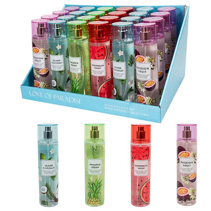 Women's Body Mist Display LOVE OF PARADISE 236ml/8.oz for wholesale by Deluxe Import Trading