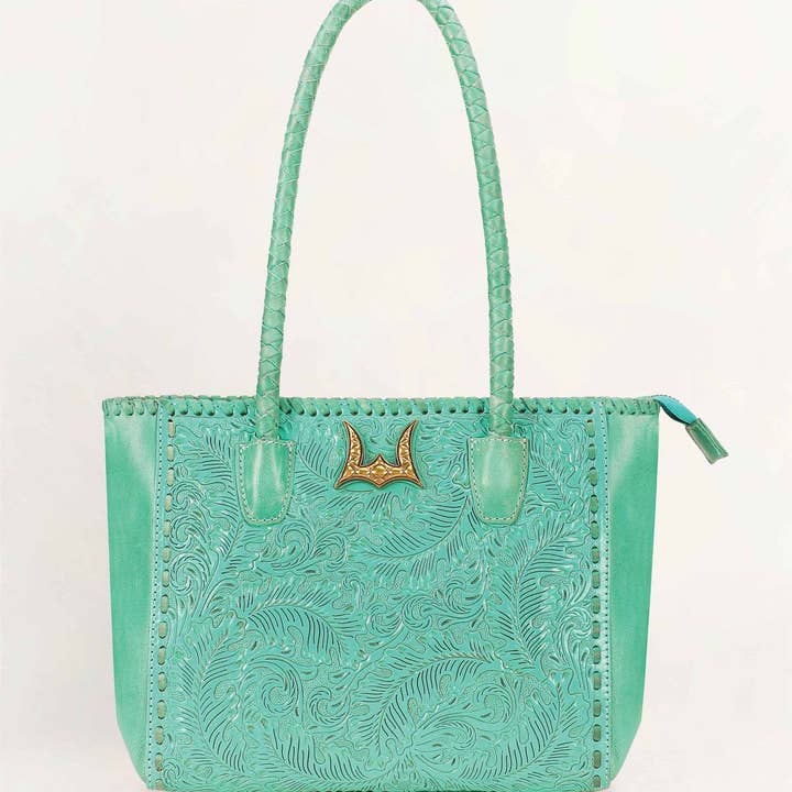 Loyal West Drover Medium Tas Turquoise voor wholesale door Myra Bag
