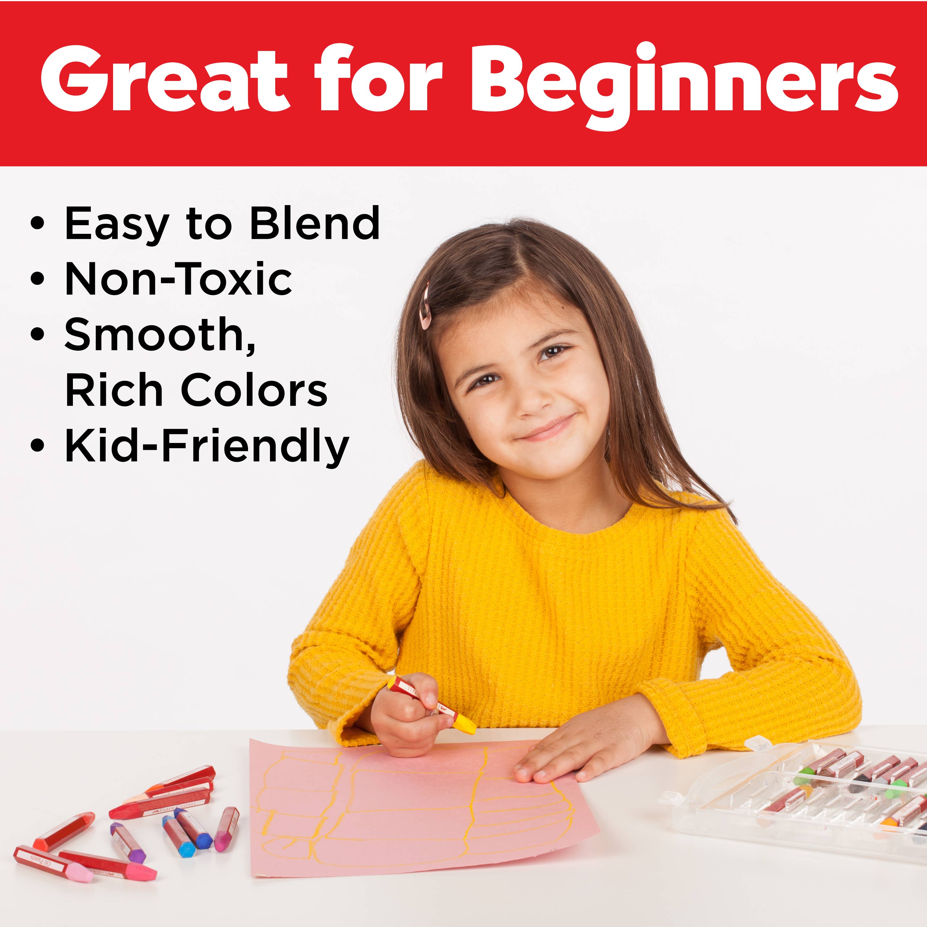 Faber-Castell / Creativity for Kids - Wholesale Art Set - Kids & Baby - 24 Oil Pastels in Storage Case for Kids4