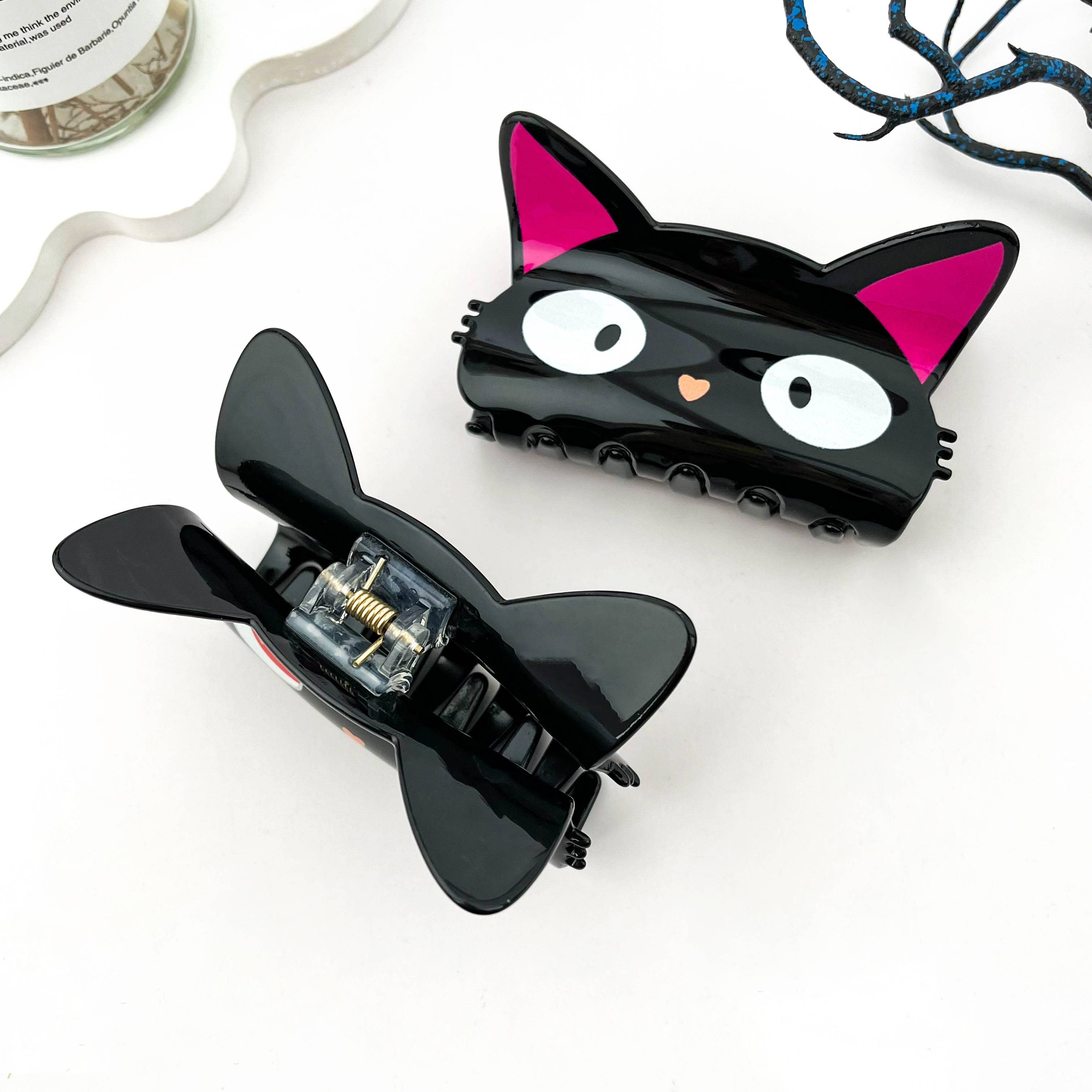 mildstyles - Wholesale Hair Clip - Women's - Moon & Black Cat PVC Printed Animal Hair Claw Clip3