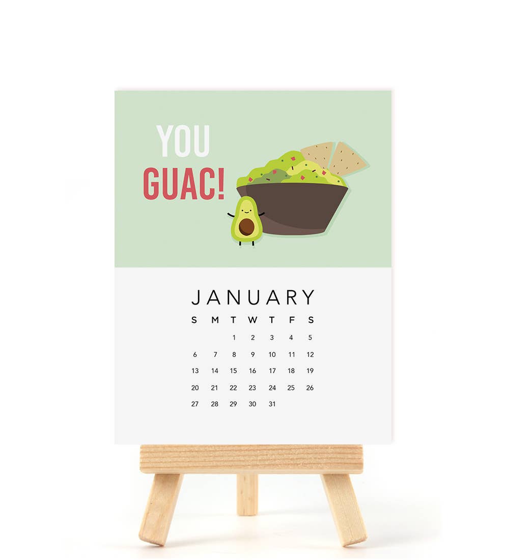 IMPAPER – Calendário por atacado – Calendário de Secretária 2026 "Food Puntastic" com Cavalete
