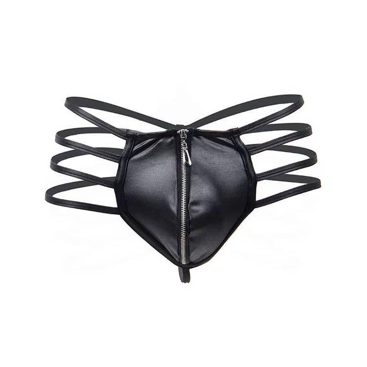 VIGOR - Wholesale Underwear - Men's - Men'S Zipper Open Front Jockstrap Thongs See-Through Underwear Hollow Out Low Rise G-Strings Briefs (MOQ 10 Pcs)4