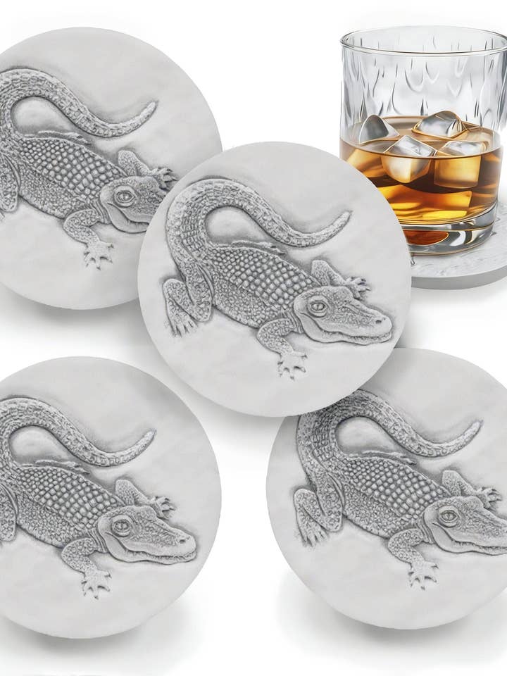Alligator Drink Coasters for wholesale by McCarter Coasters