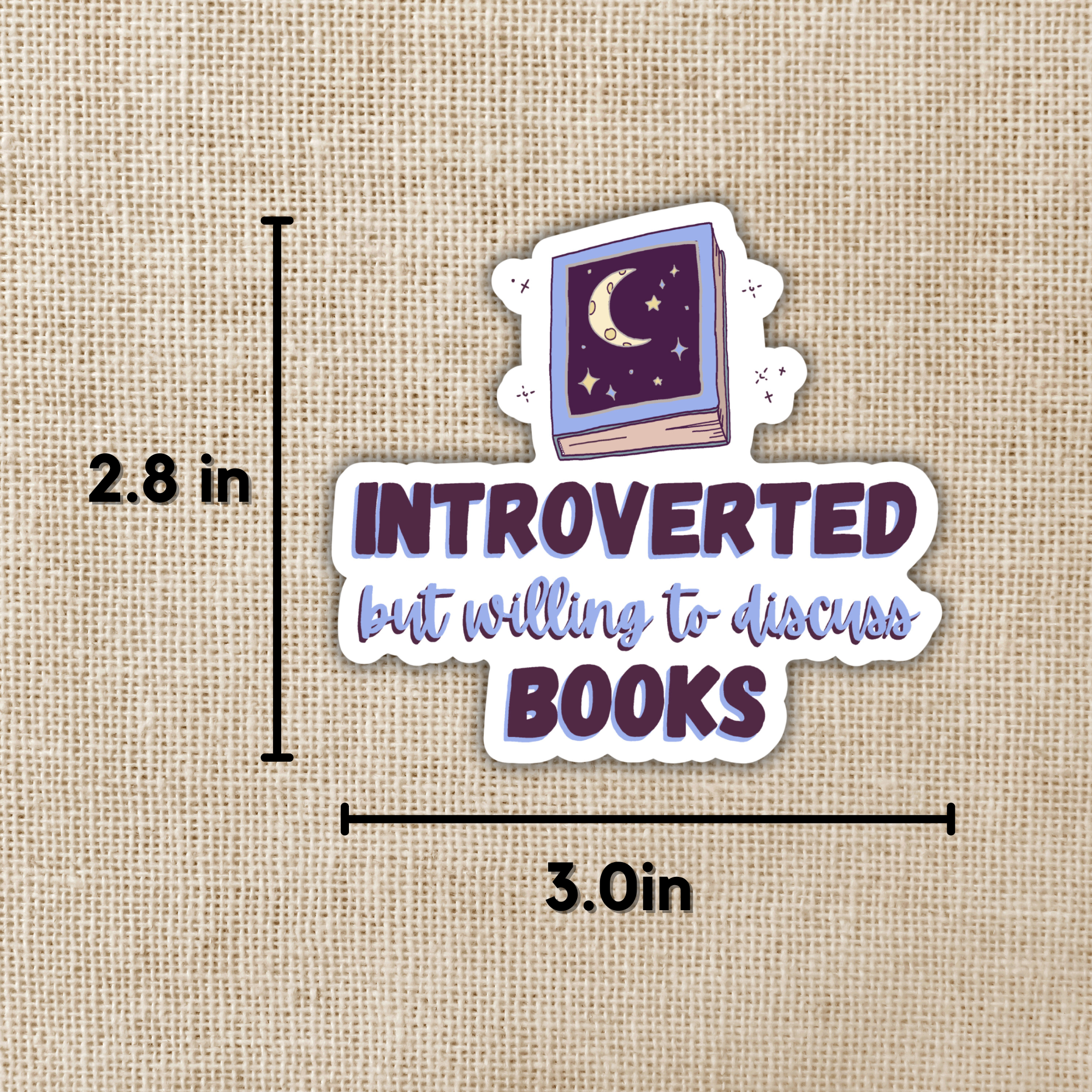 Kingdom of Threads - Wholesale Sticker - Introverted But Willing to Discuss Books Sticker, 3-inch1