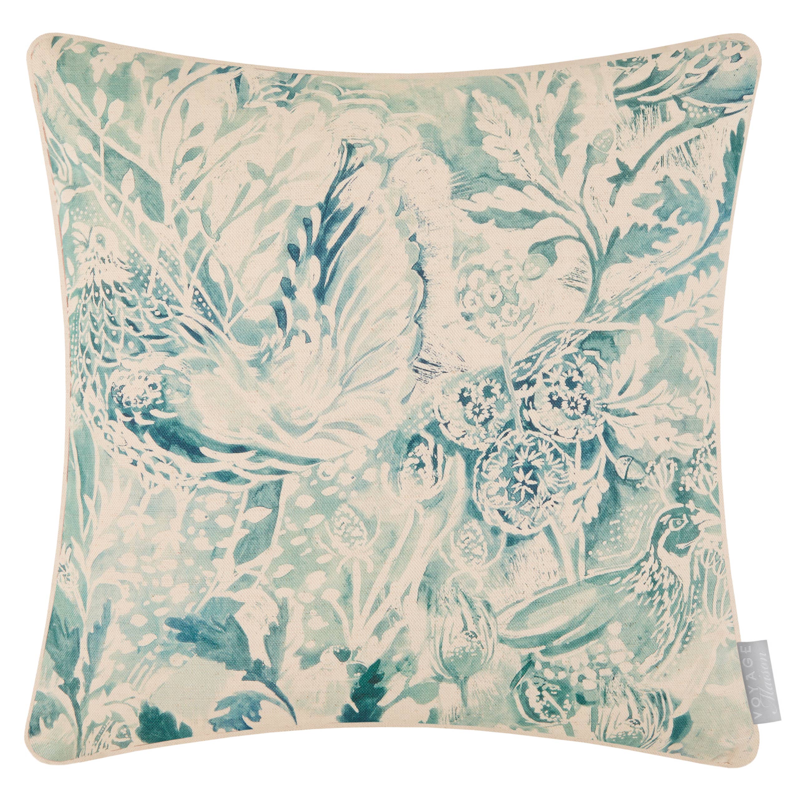 Rothesay Printed Piped Cushion Duck Egg for wholesale on Faire1