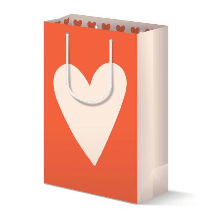 Bolsa de regalo de dos tonos con forma de corazón grande | Regalo de San Valentín, reutilizable para venta al por mayor de Joy Paper Co.