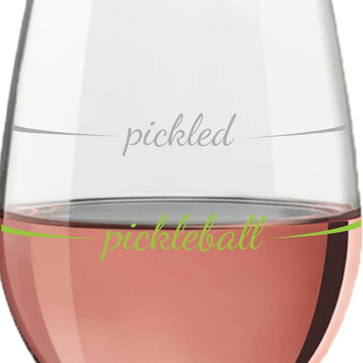 Pourtions Just Right - Wholesale Wine Glass - Pickleball Wine Glass | Stemless | Unique Gift | Pickleball