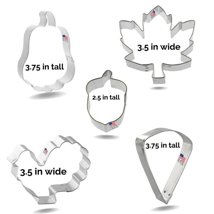 CookieCutter.com - Wholesale Cookie Cutter - Thanksgiving Cookie Cutter 5 Pc Set HS05632