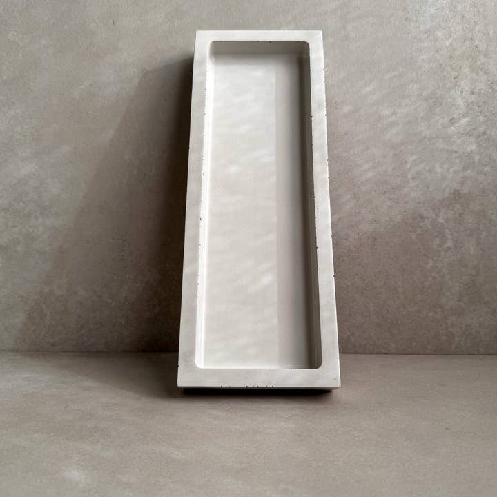 Minimal Loot Design - Wholesale Decorative Tray - Rectangular Concrete Tray, Entryway Tray, Jewelry Dish, Minimalist Cement Catchall, Soap Bottle Tray, Bathroom Tray, Trinket Holder, Modern