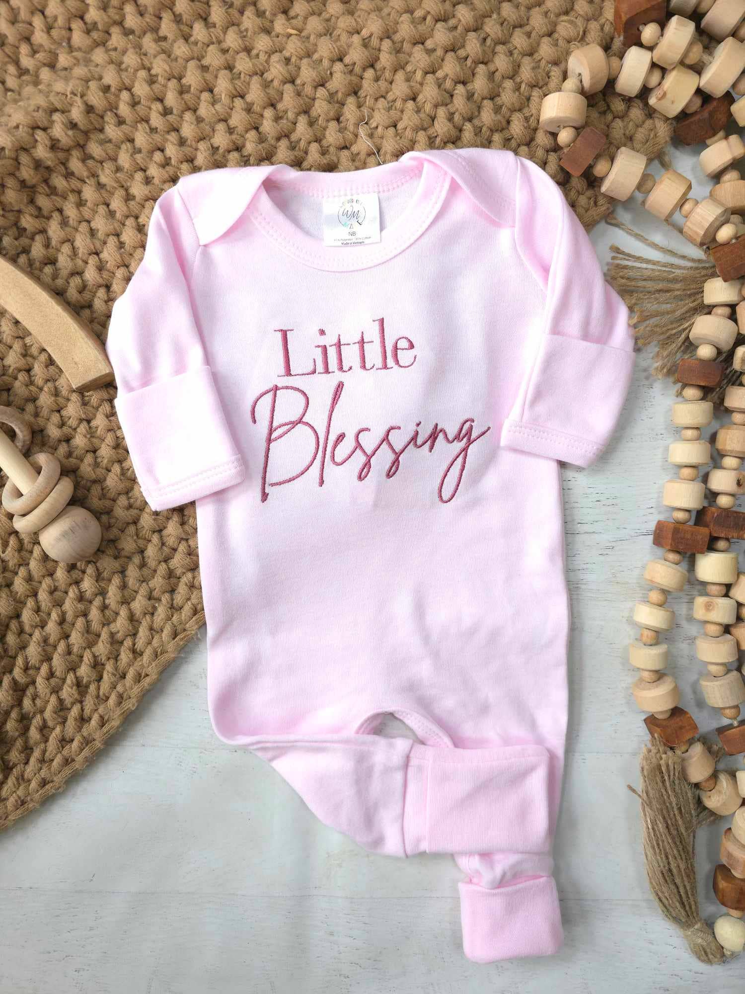 Wonderfully Made - Wholesale Jumpsuit - Baby - Baby Romper | Little Blessing Pink1