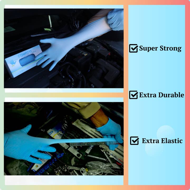 CLW Distributors INC - Wholesale Cleaning Gloves - 6.5Mil Powder-free Nitrile Disposable Gloves (100/Box)2