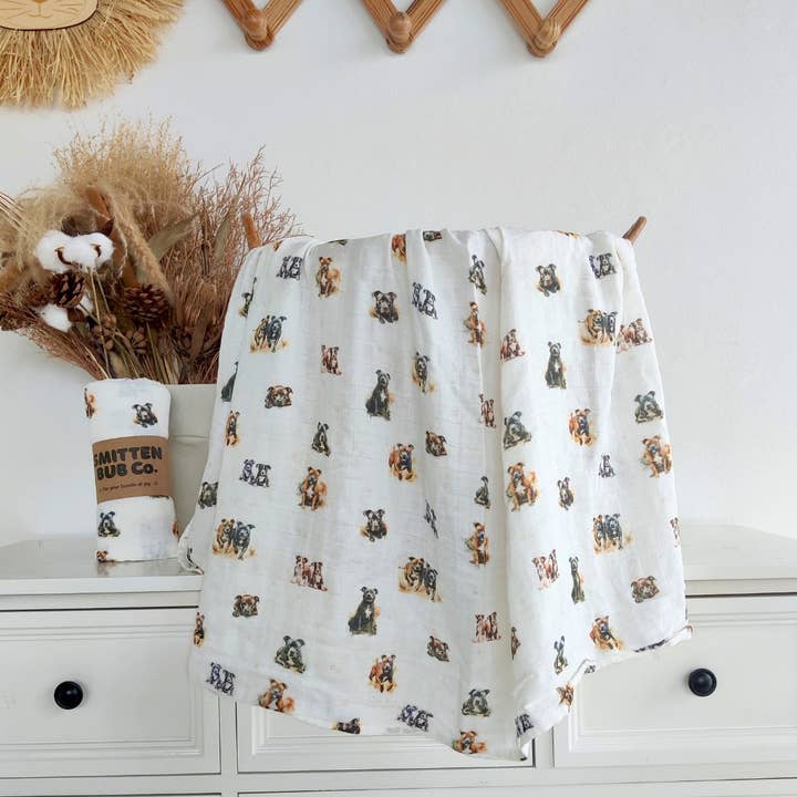 Fascia in Mussola di Cotone e Bambù Staffy per la vendita all'ingrosso da parte di Smitten Bub Co.