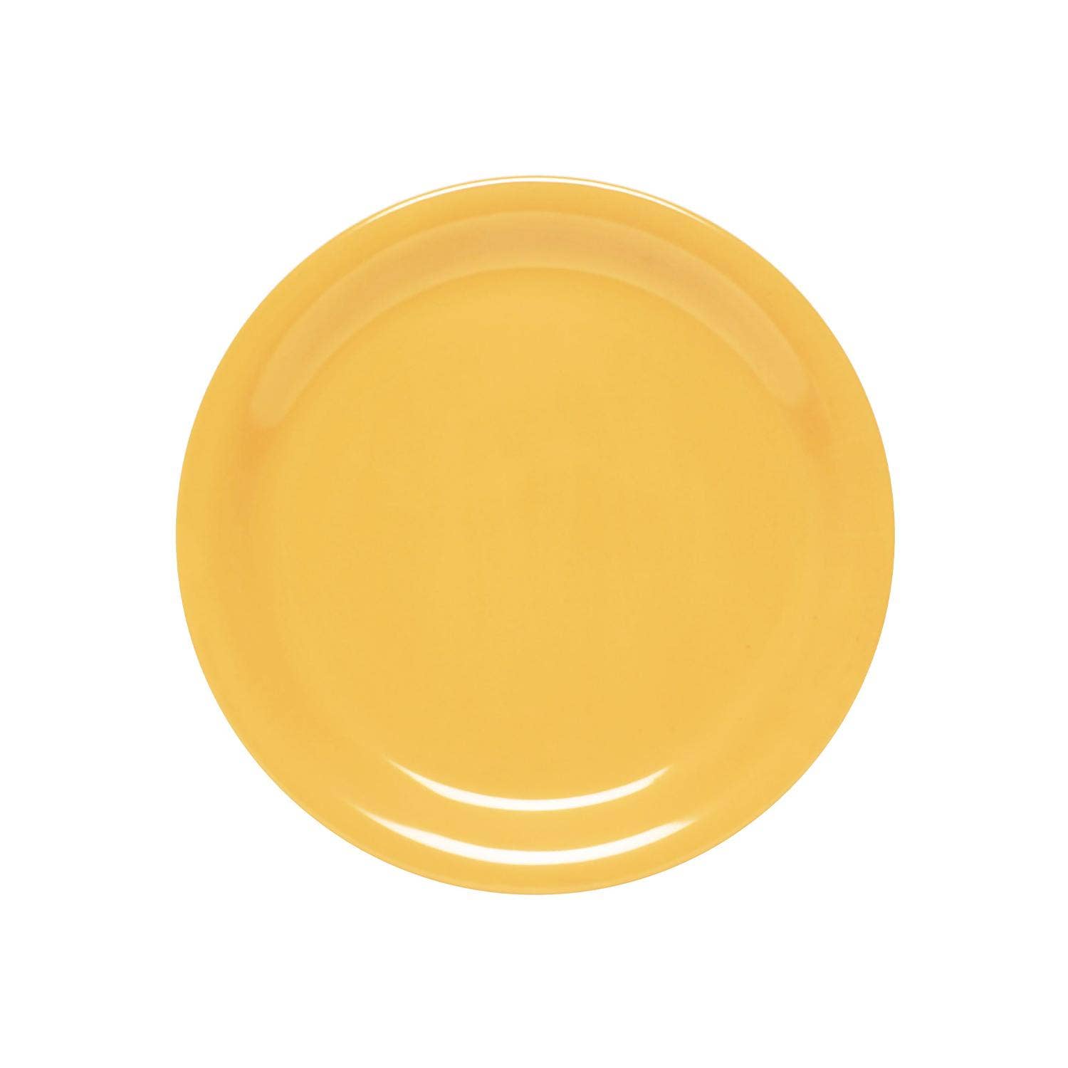 KT Supply - Wholesale Dinner Plate - 10 1/2" Dia. x 3/4" H Narrow Rim Plate,Yellow,Melamine,12/PK
