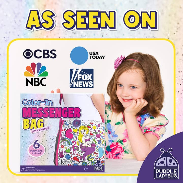 Purple Ladybug - Wholesale DIY Craft Kit - Color In Messenger Bag For Girls