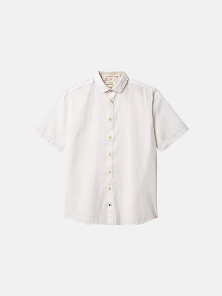 Basic linneskjorta kortärmad - Vit för wholesale av COLOURS & SONS