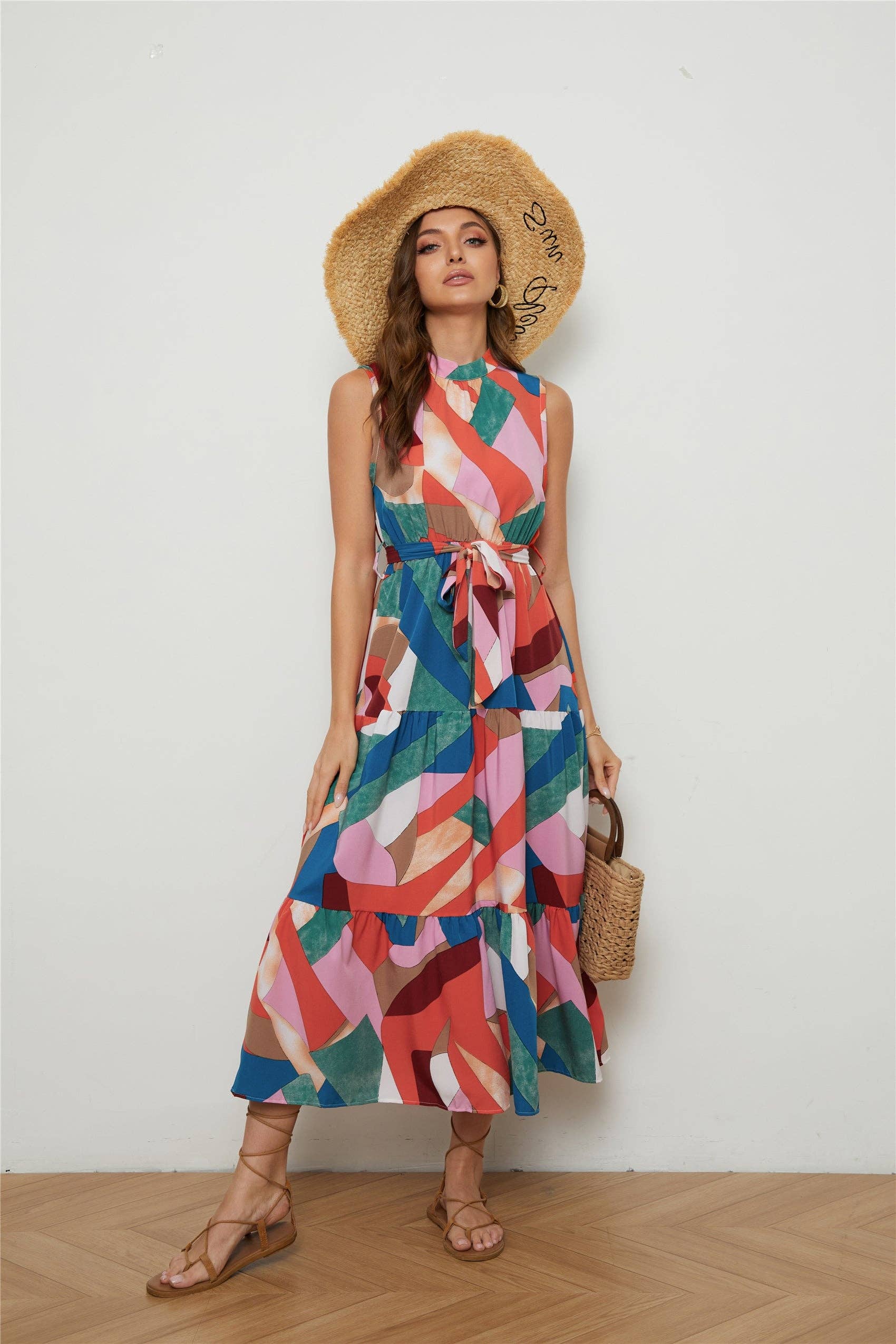 Multi-1 Elegante Bloemige Grote Swingjurk voor groothandel op Faire1