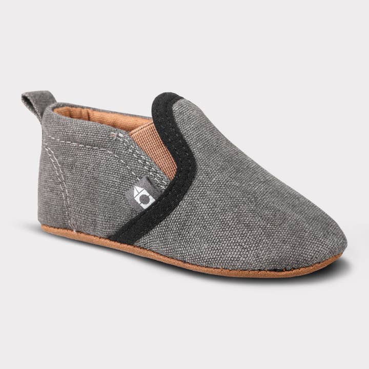 Charcoal Brown Rascal Soft Sole Boys Slip-On Crib Shoe for wholesale on Faire2