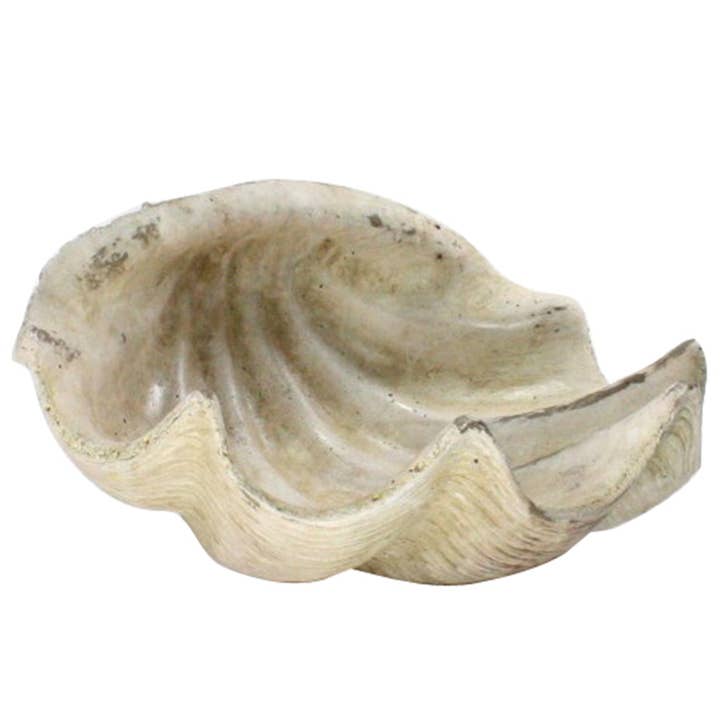 HomArt - Wholesale Decorative Tabletop Object - Cement Cast Clam Shell - Antique White