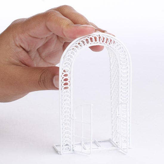 Factory Direct Craft - Wholesale Decorative Tabletop Object - Painted Metal Miniature Gated Arch Garden Entry 1