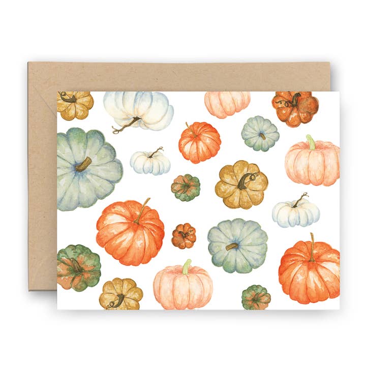 Carte de citrouilles Héritier pour la vente par Finch and Flourish Paper Goods
