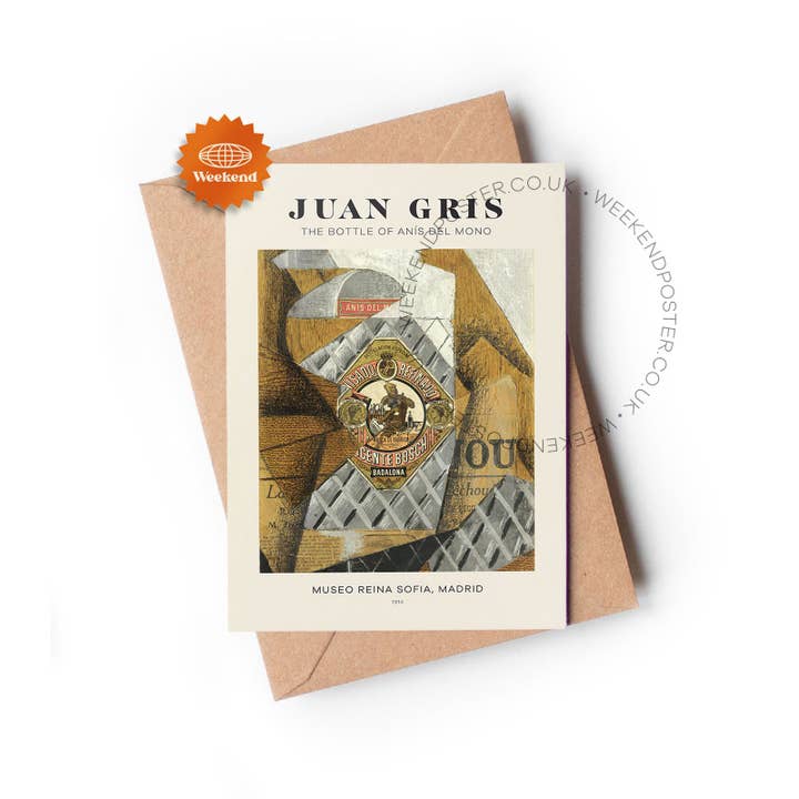 Weekend Concept - Venta al por mayor Tarjetas de felicitación - Tarjeta de felicitación La botella de Anís del Mono de Juan Gris