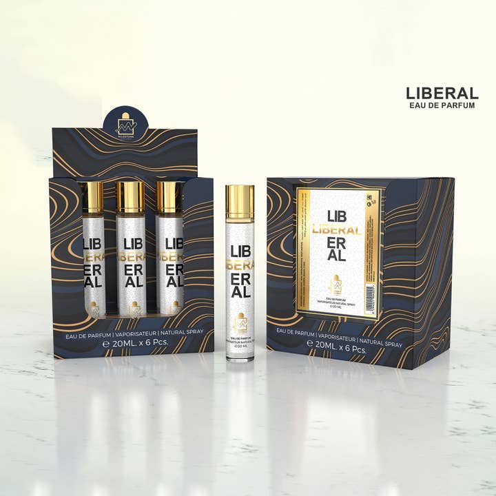 MILESTONE Liberal (Pour Femme) Eau De Parfum 5x 20ml Più 1 Tester Gratuito per la vendita all'ingrosso da parte di FRAGRANCE WHOLESALE LTD