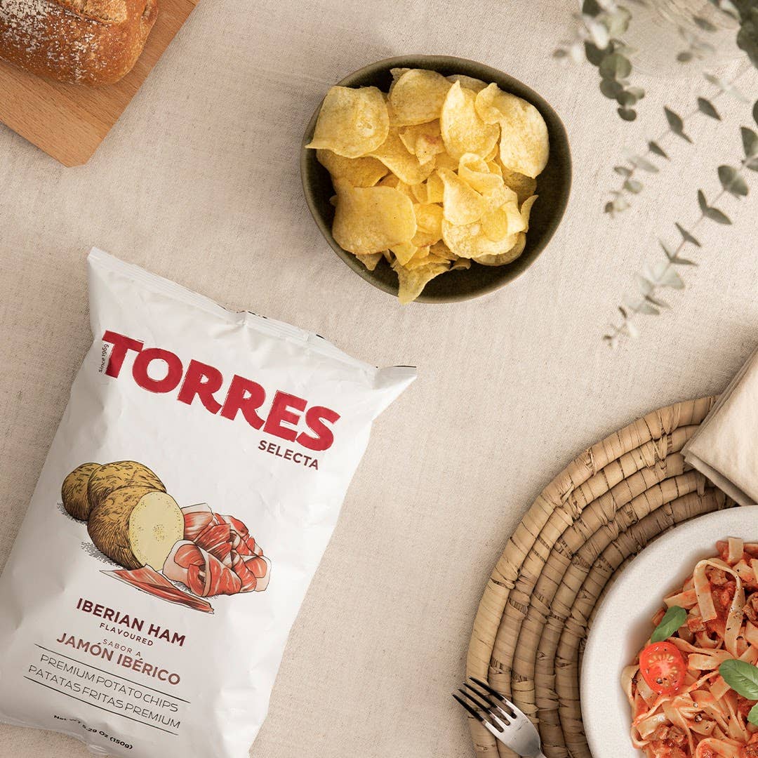 Patatas Torres - Wholesale Chips - Torres Selecta Iberian Ham Flavor Potatoes 150G1