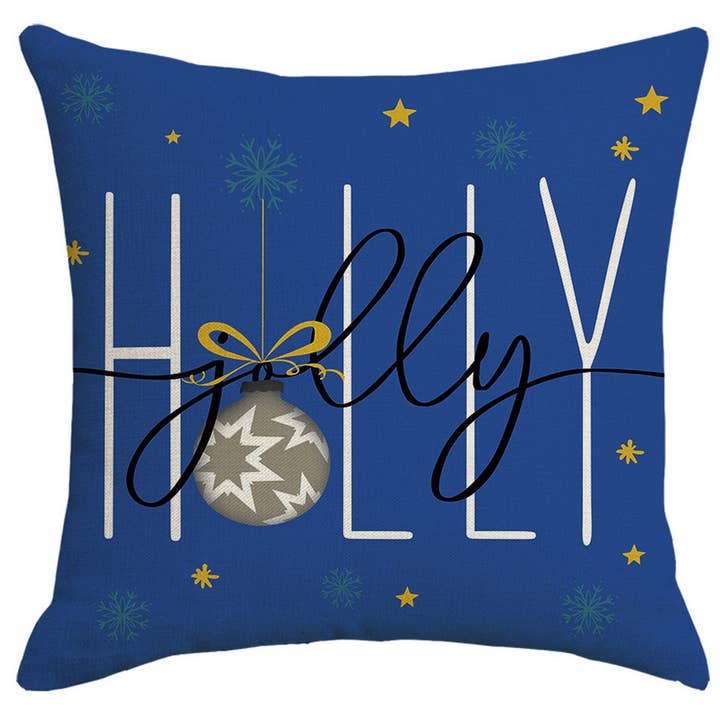 ACCITY - Wholesale Throw Pillow Cover - BLUE SNOWFLAKE CHRISTMAS PILLOWCASE_CWMM1398
