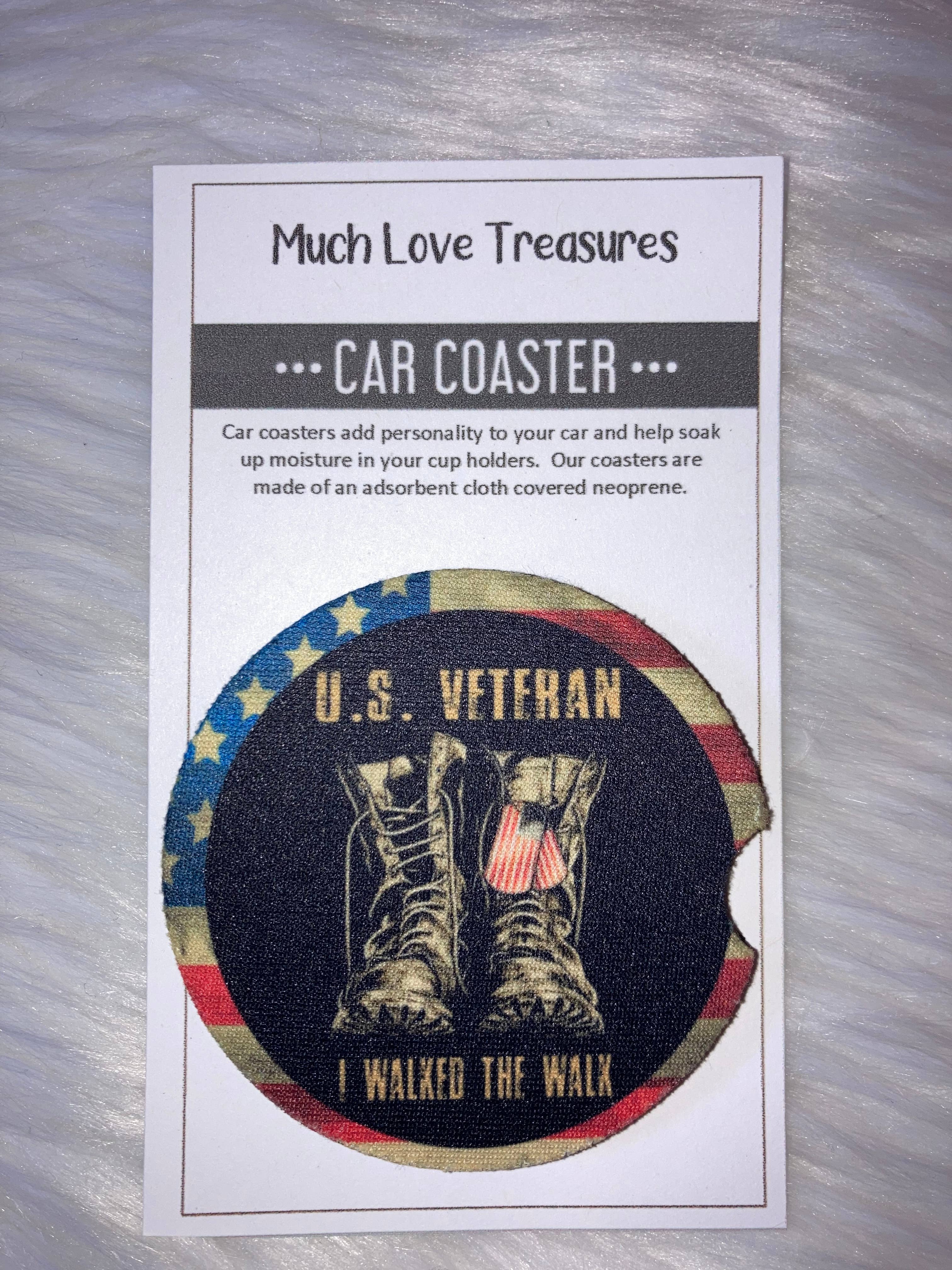Much Love Treasures - Wholesale Car Coaster - Unisex - Us Veteran I Walked the Line Car Coaster0
