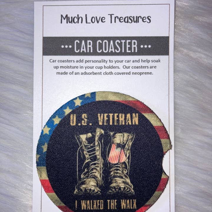 Much Love Treasures - Wholesale Car Coaster - Unisex - Us Veteran I Walked the Line Car Coaster