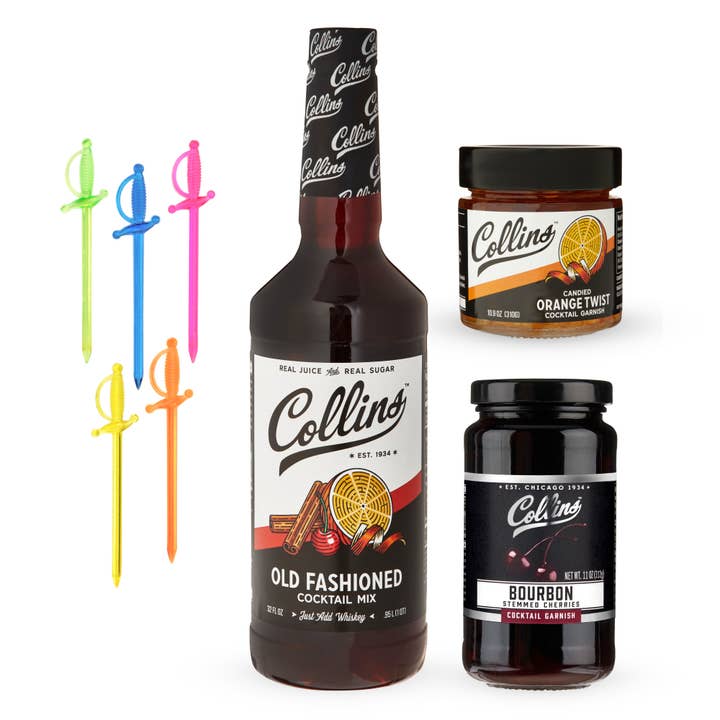 Collins - Wholesale DIY Beer/Alcohol Kit - All-in-1 Old Fashioned Whiskey Cocktail Kit - Set of 4