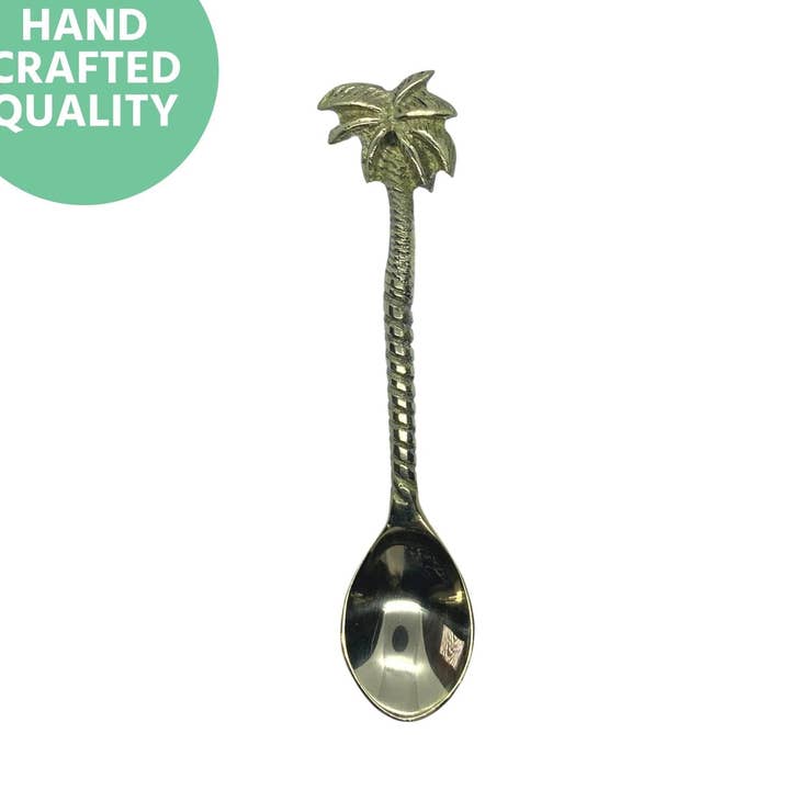 Solid Brass Palm Tree Spoon - Small for wholesale by Being Co.